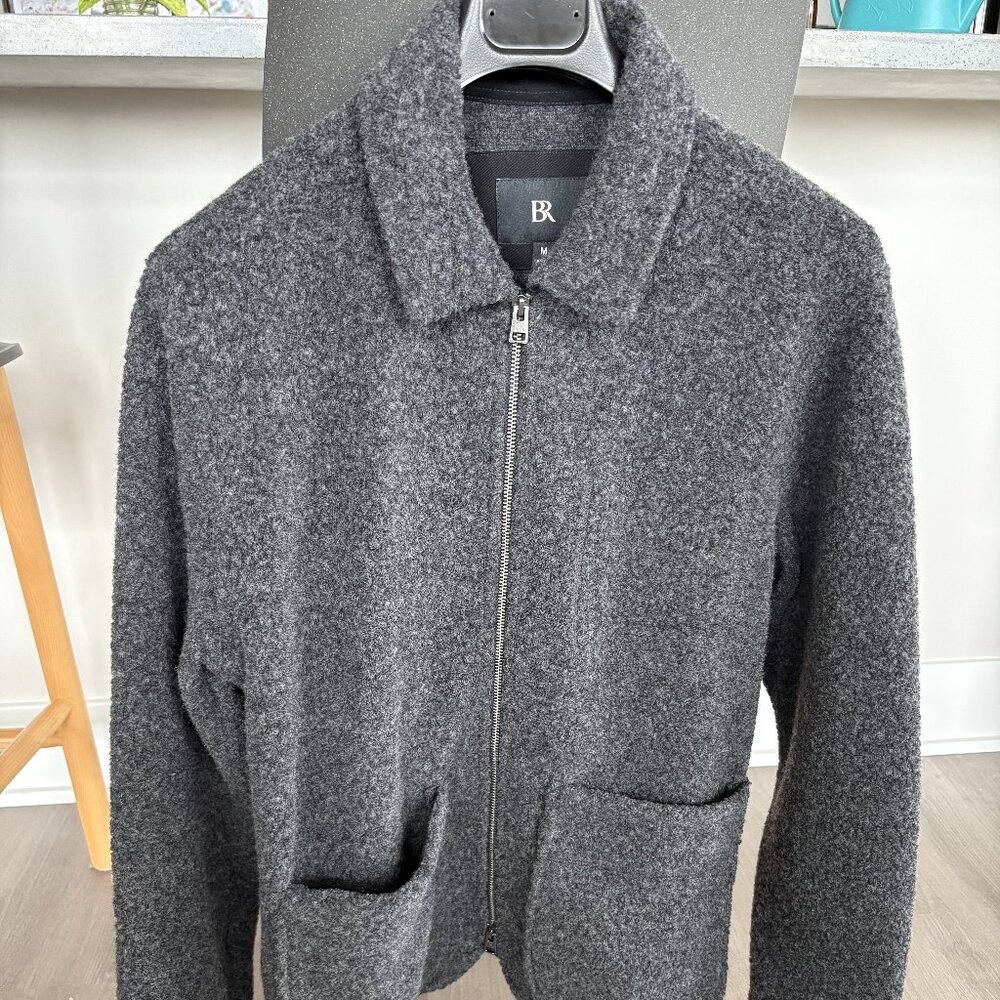 Banana Republic Wool Blend Sherpa Chore Coat - Gray - Medium